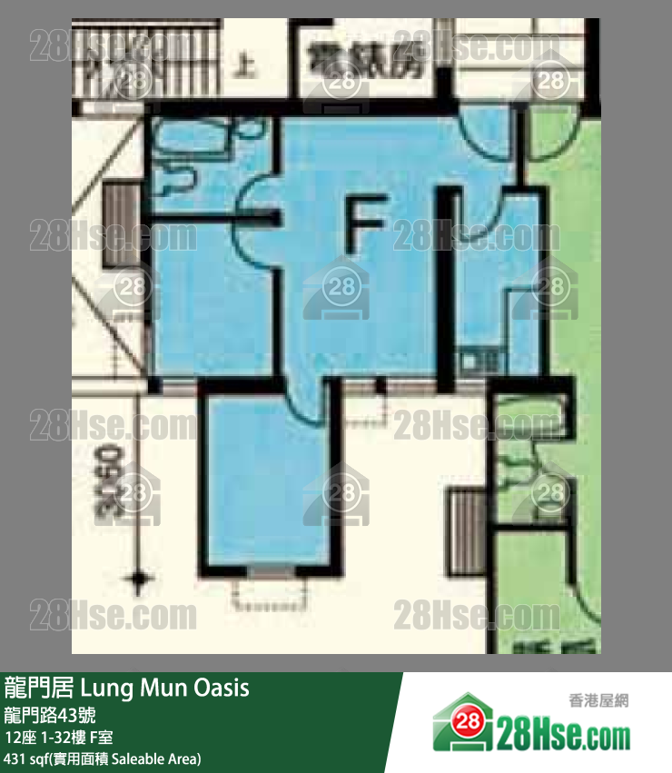 龍門居 12座20樓 F室 平面圖