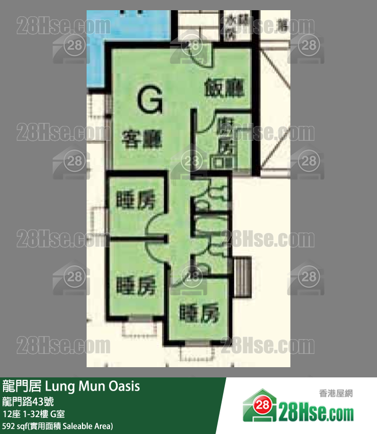 龍門居 12座5樓 G室 平面圖