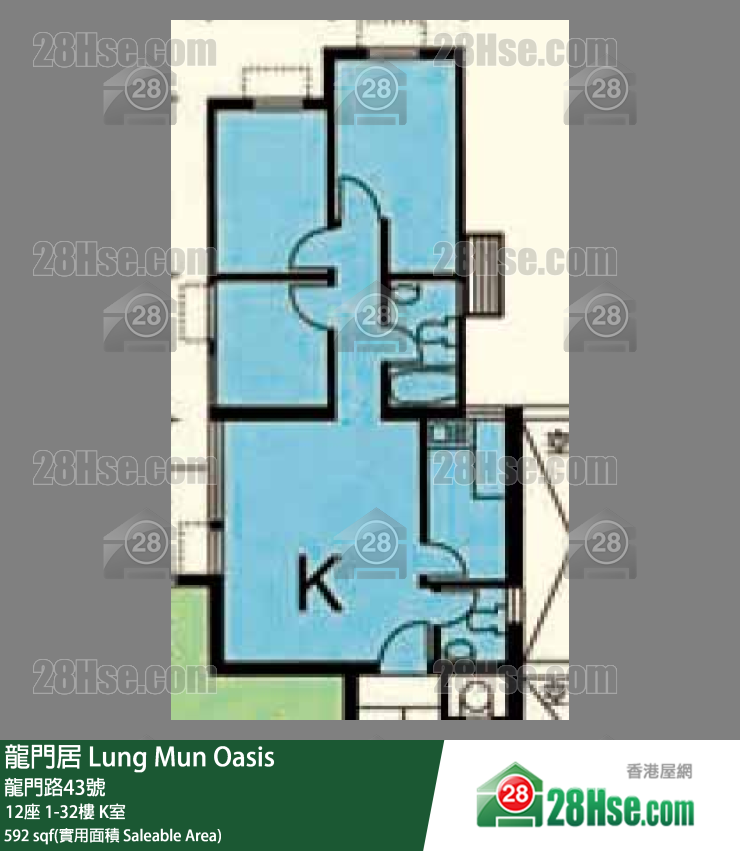 龙门居 12座9楼 K室 平面图