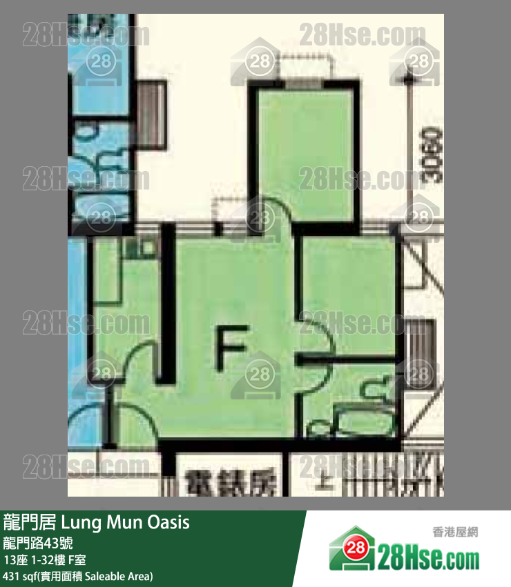 龙门居 13座7楼 F室 平面图