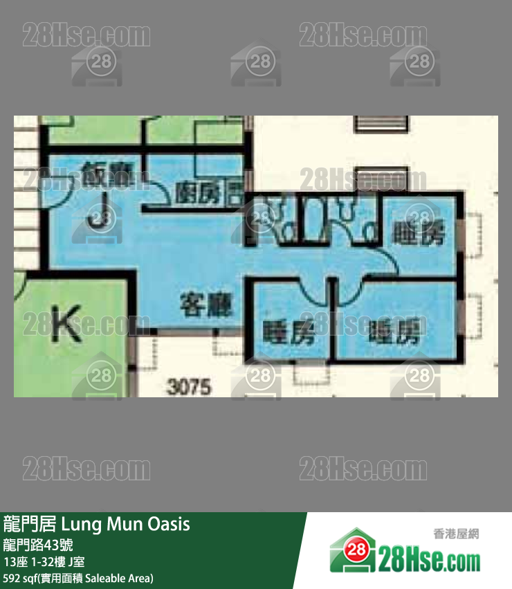 龍門居 13座20樓 J室 平面圖