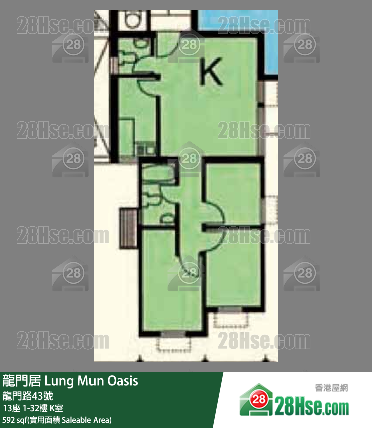 龙门居 13座22楼 K室 平面图