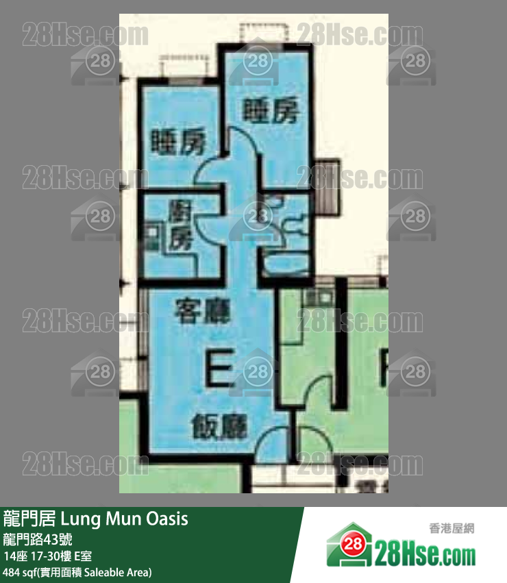 龍門居 14座17樓 E室 平面圖