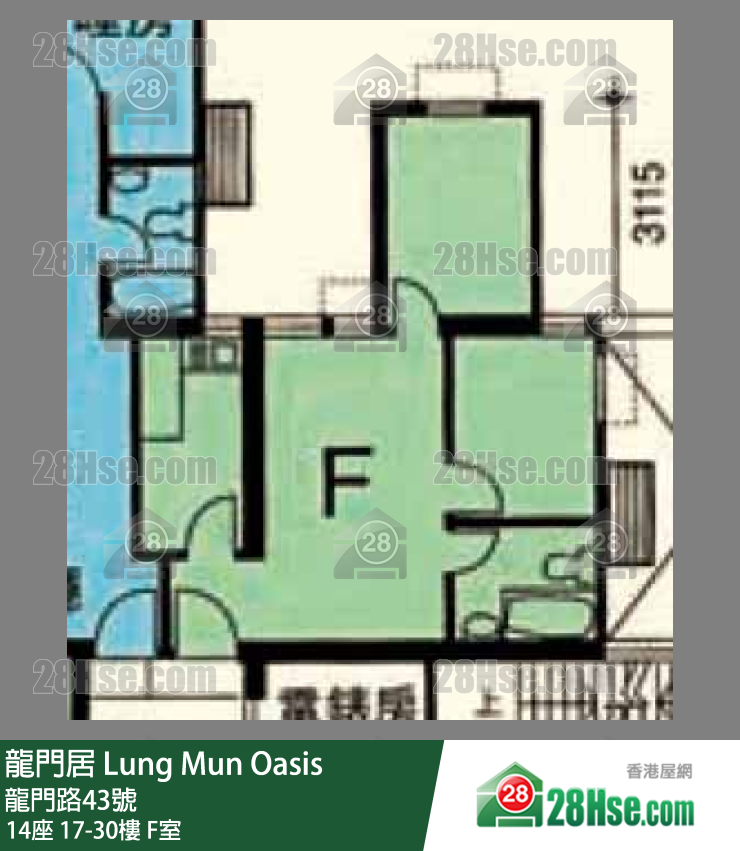 龍門居 14座21樓 F室 平面圖