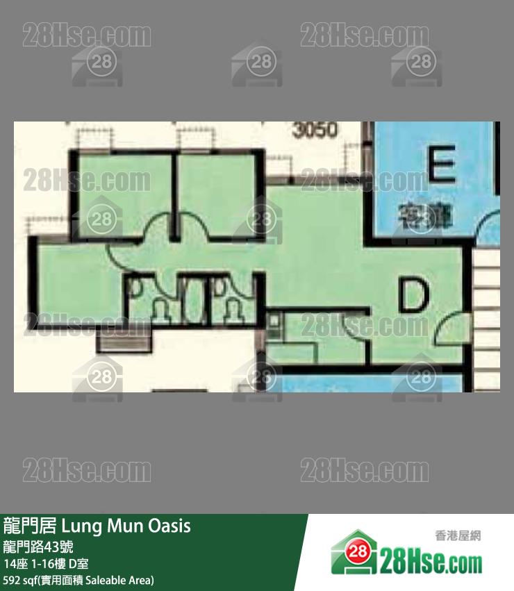 龍門居 14座16樓 D室 平面圖