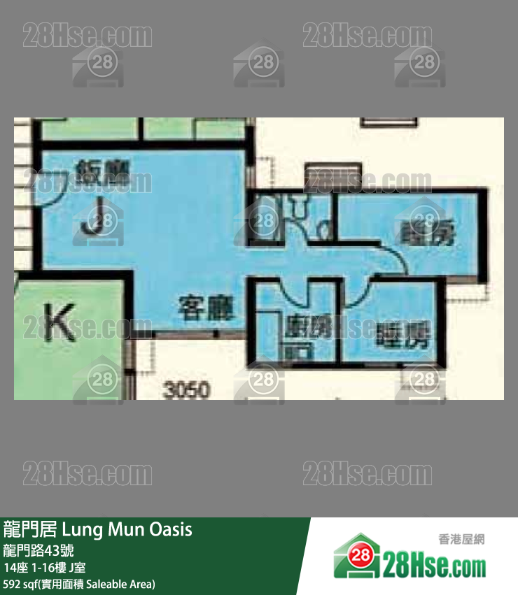 龍門居 14座16樓 J室 平面圖