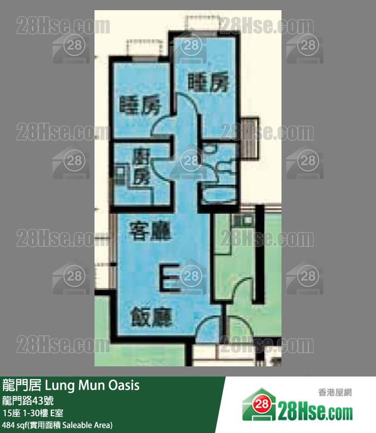 龍門居 15座27樓 E室 平面圖
