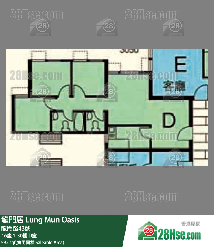 龍門居 16座3樓 D室 平面圖