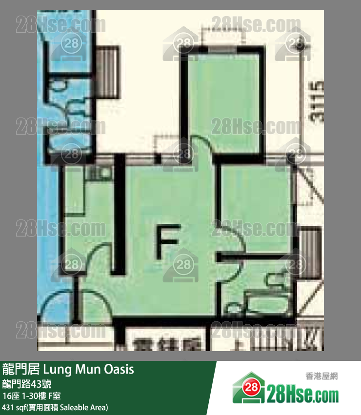 龍門居 16座23樓 F室 平面圖