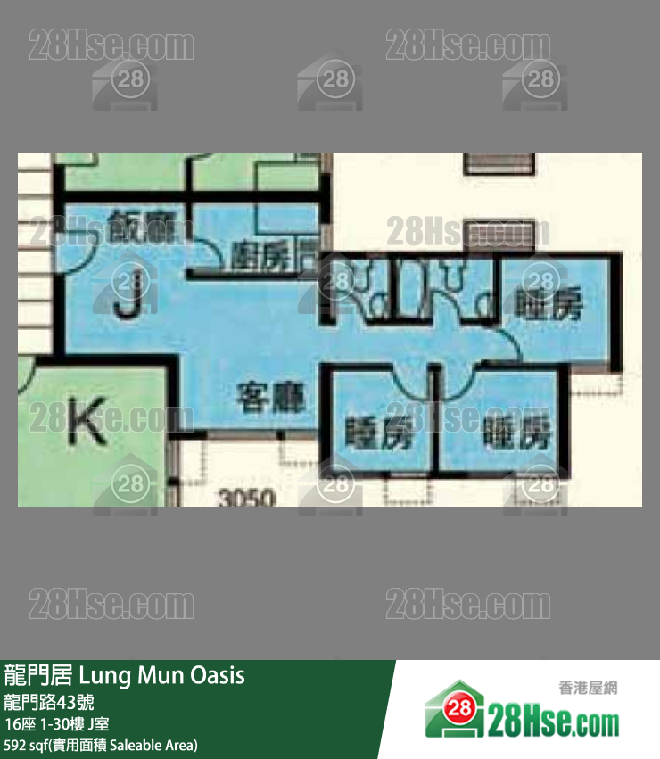 龙门居 16座5楼 J室 平面图