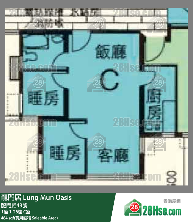 龍門居 1座21樓 C室 平面圖