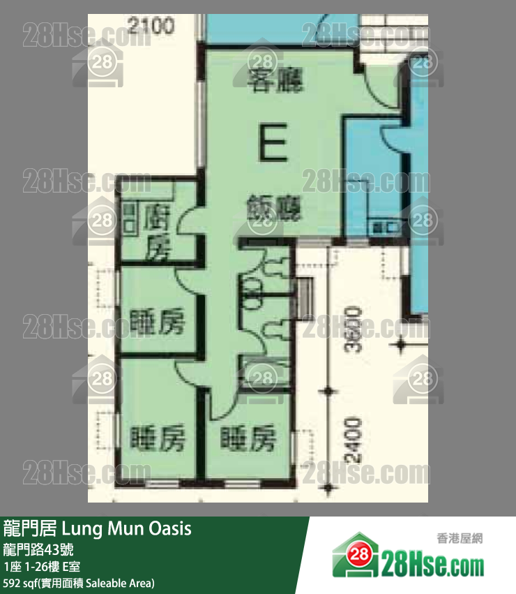 龍門居 1座15樓 E室 平面圖