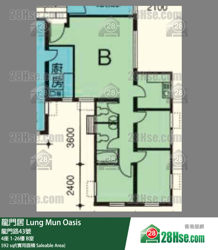 龍門居 4座24樓 B室 平面圖