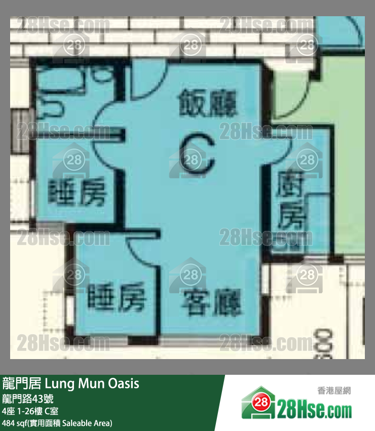 龍門居 4座3樓 C室 平面圖