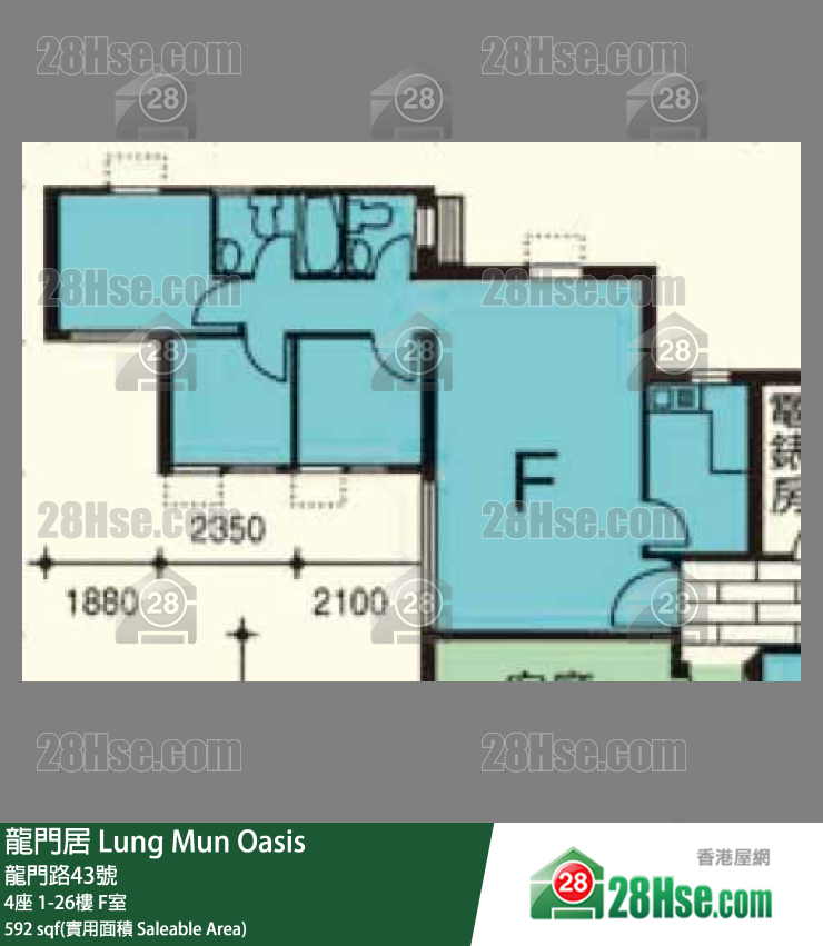 龍門居 4座 17樓 F室 平面圖