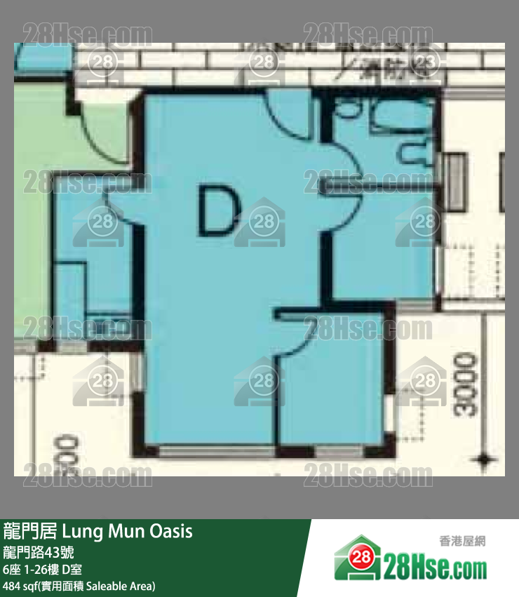 龍門居 6座 3樓 D室 平面圖