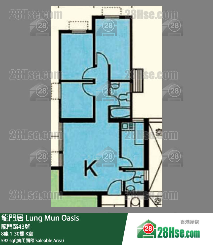 龙门居 8座15楼 K室 平面图