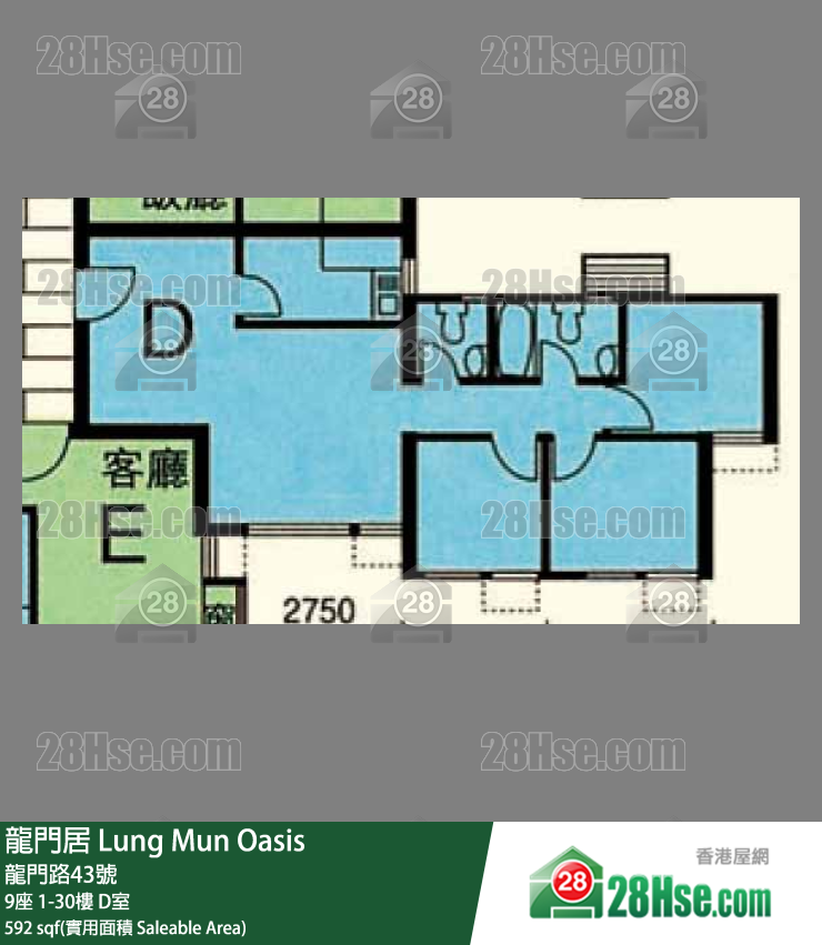 龍門居 9座4樓 D室 平面圖