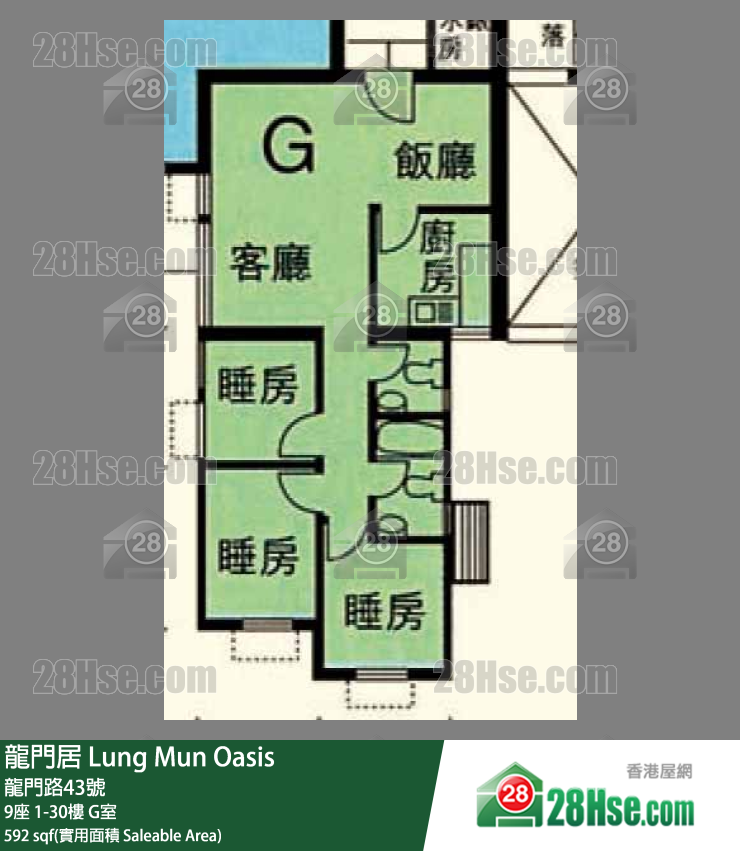 龍門居 9座3樓 G室 平面圖