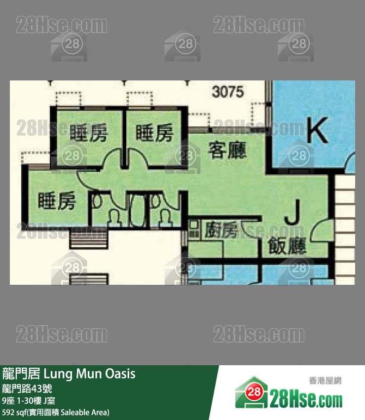龍門居 9座25樓 J室 平面圖