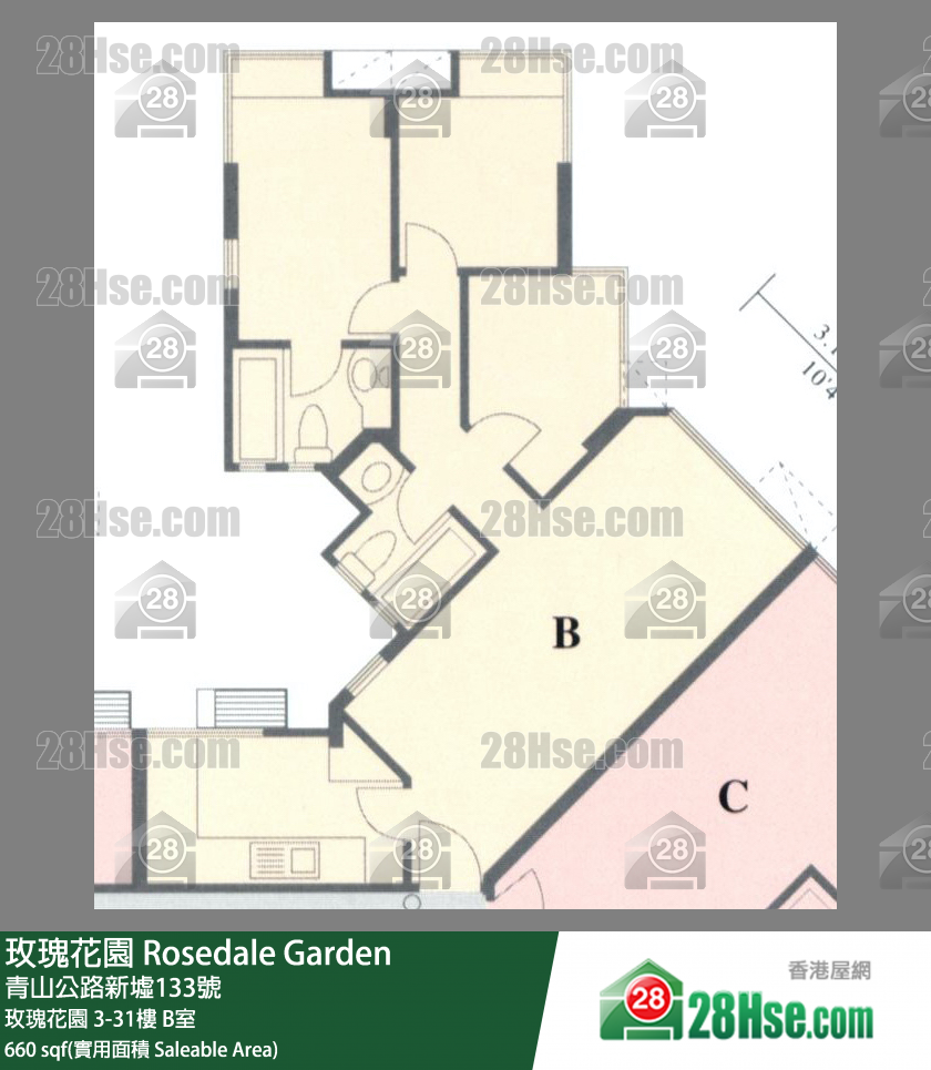 玫瑰花園 玫瑰花園5樓 B室 平面圖