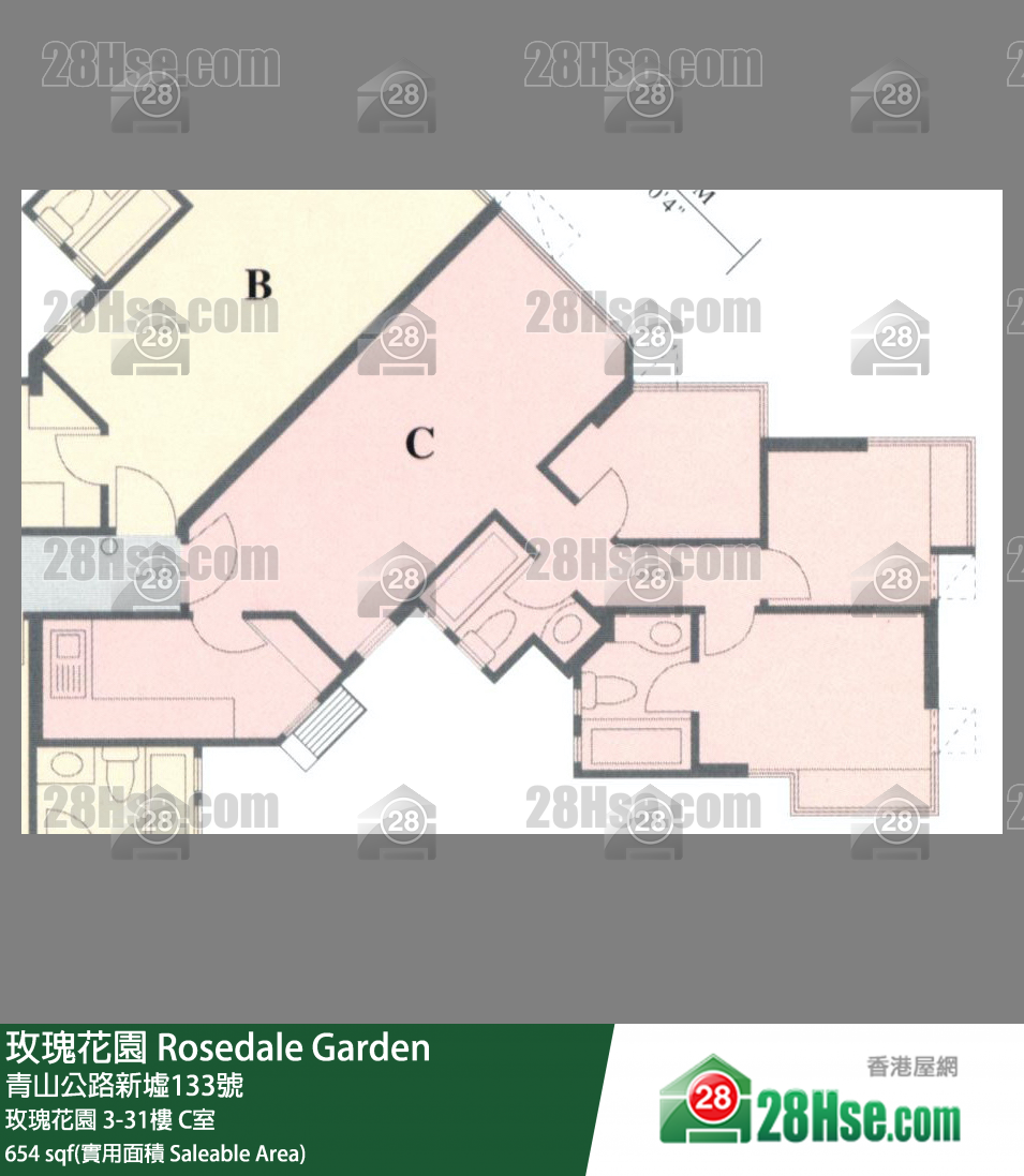 玫瑰花園 玫瑰花園25樓 C室 平面圖