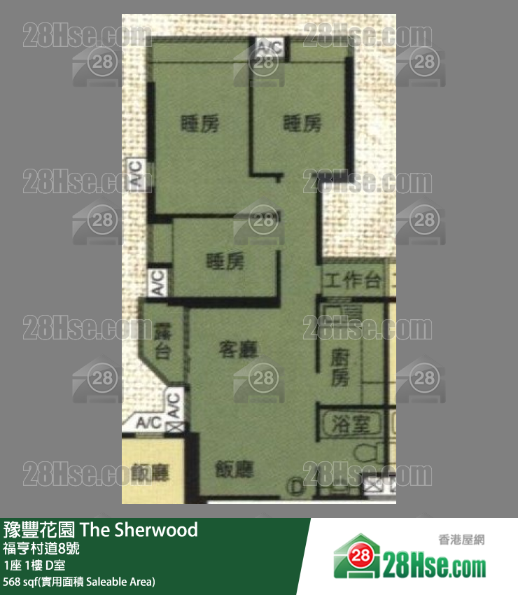 豫豐花園 1座1樓 D室 平面圖