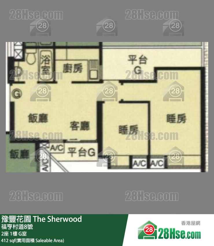 豫豐花園 2座 1樓 G室 平面圖