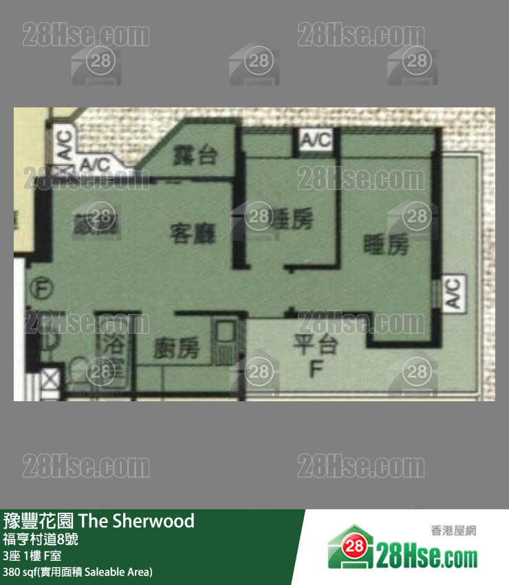 豫豐花園 3座 1樓 F室 平面圖