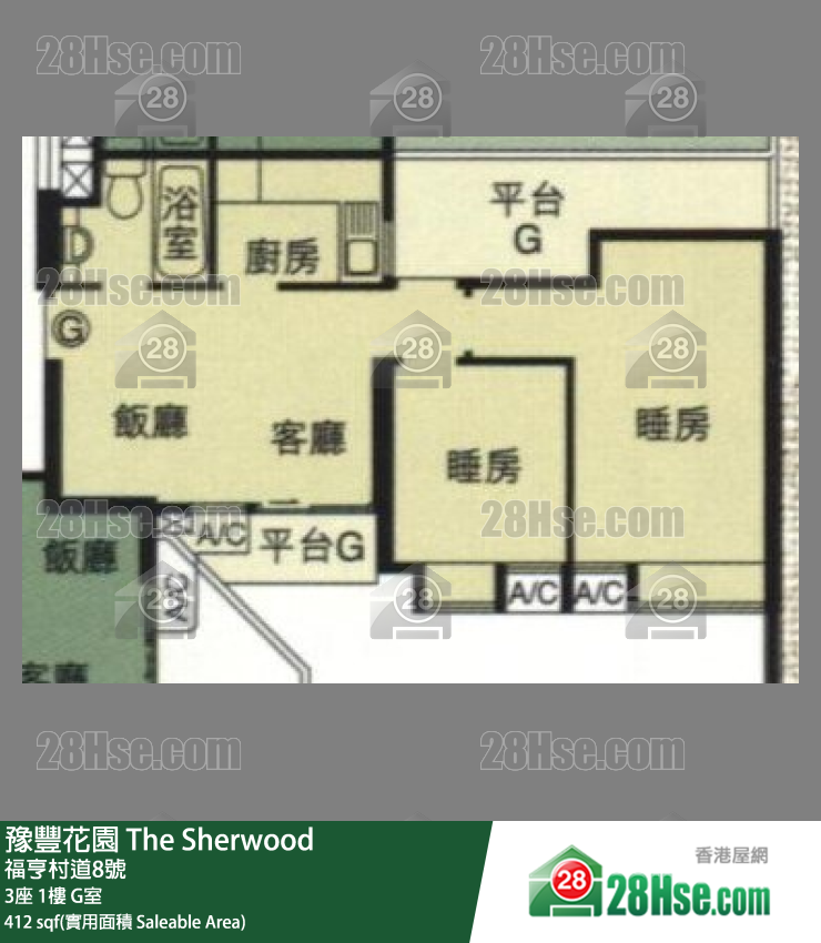 豫豐花園 3座1樓 G室 平面圖