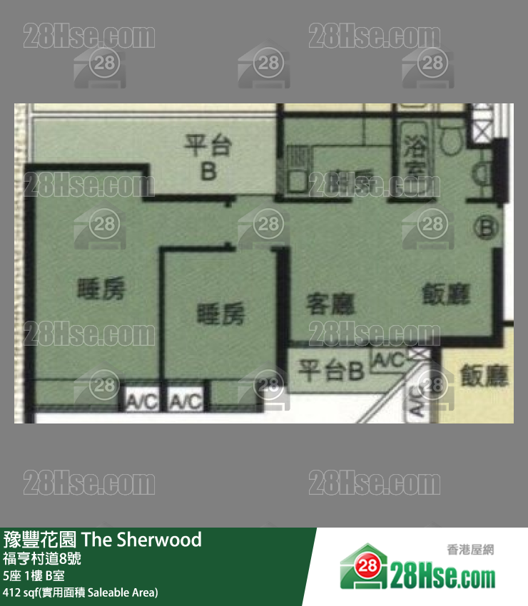 豫豐花園 5座1樓 B室 平面圖