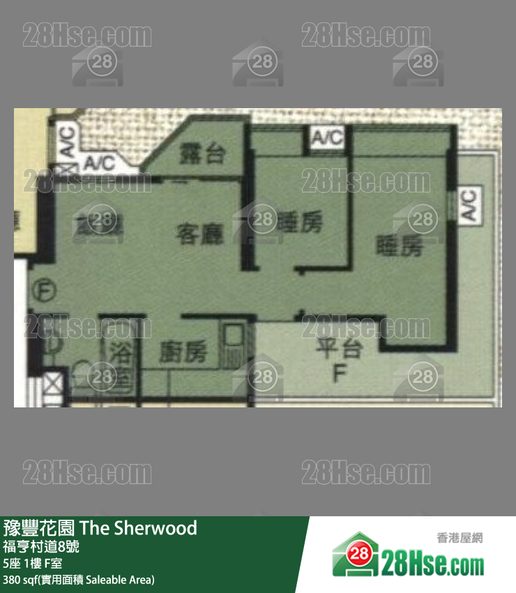 豫豐花園 5座 1樓 F室 平面圖