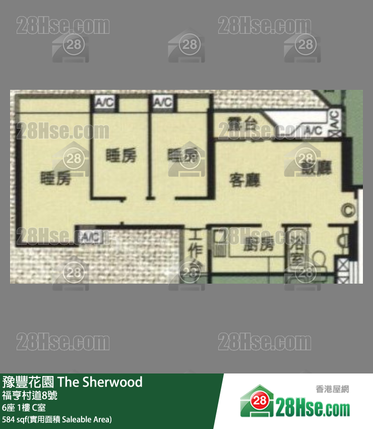 豫豐花園 6座 1樓 C室 平面圖