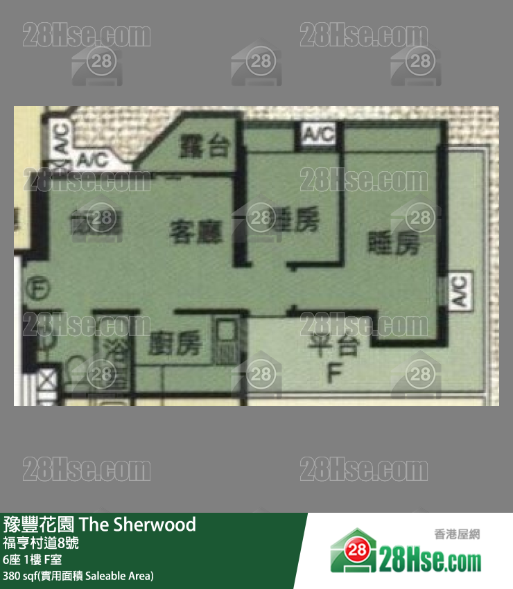 豫豐花園 6座1樓 F室 平面圖