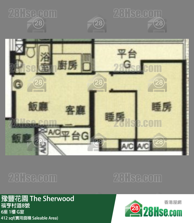 豫豐花園 6座 1樓 G室 平面圖