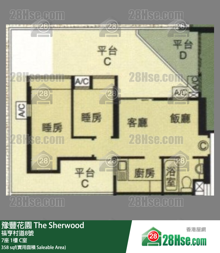 豫豐花園 7座1樓 C室 平面圖