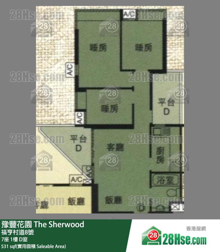 豫豐花園 7座 1樓 D室 平面圖