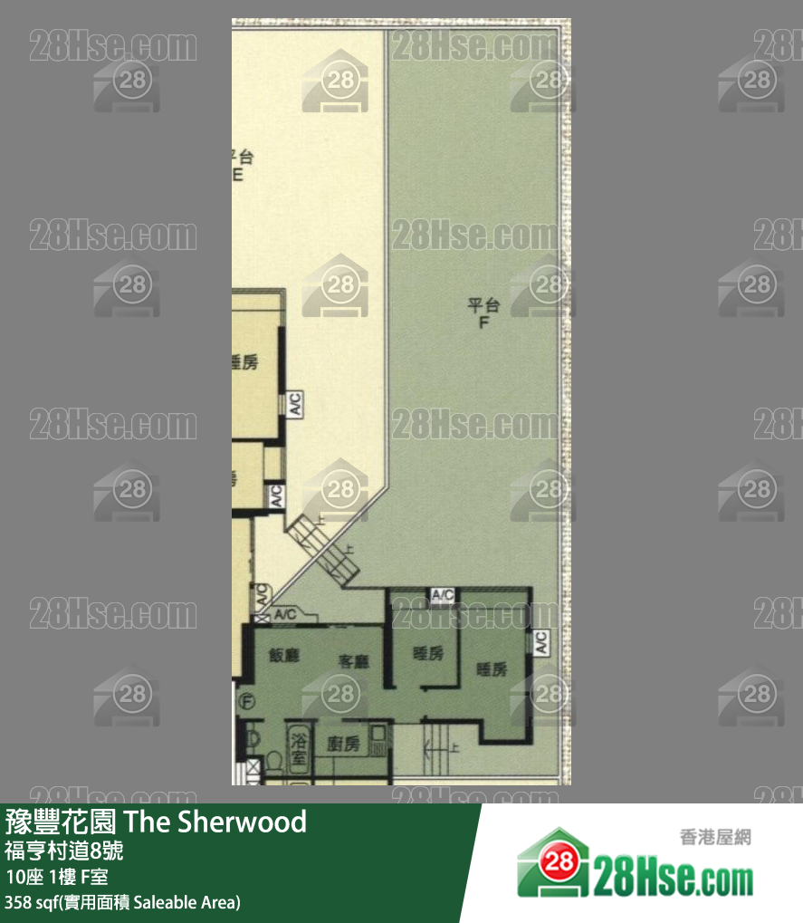 豫豐花園 10座1樓 F室 平面圖