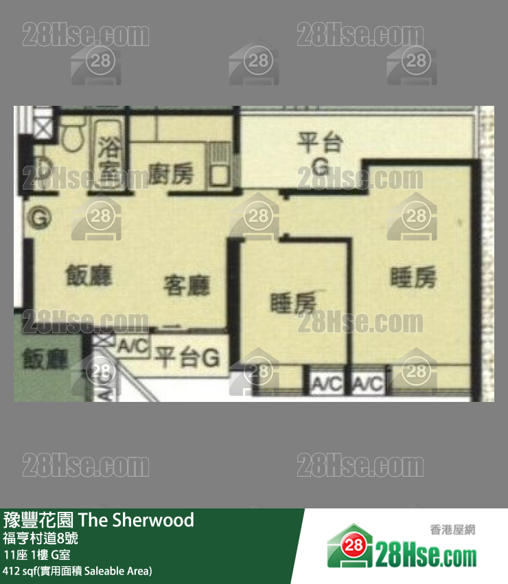 豫丰花园 11座1楼 G室 平面图