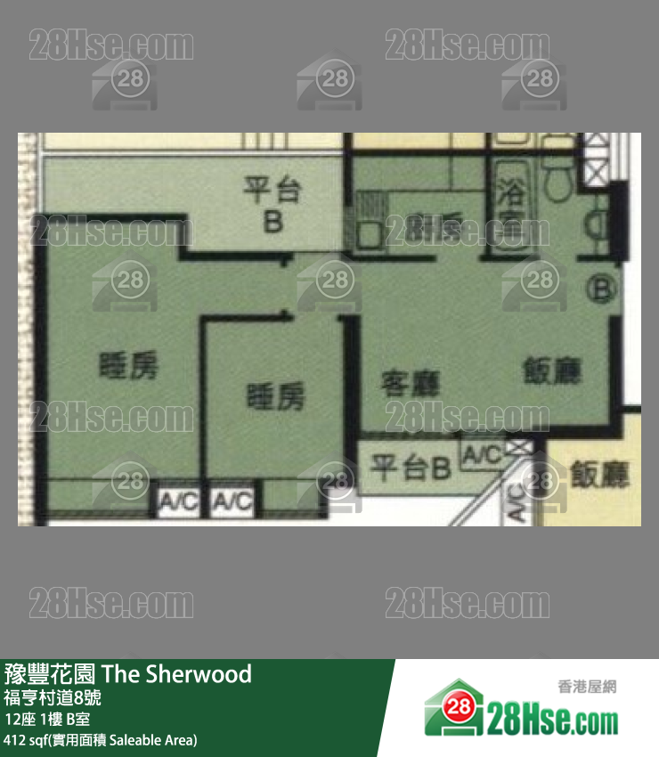 豫豐花園 12座 1樓 B室 平面圖