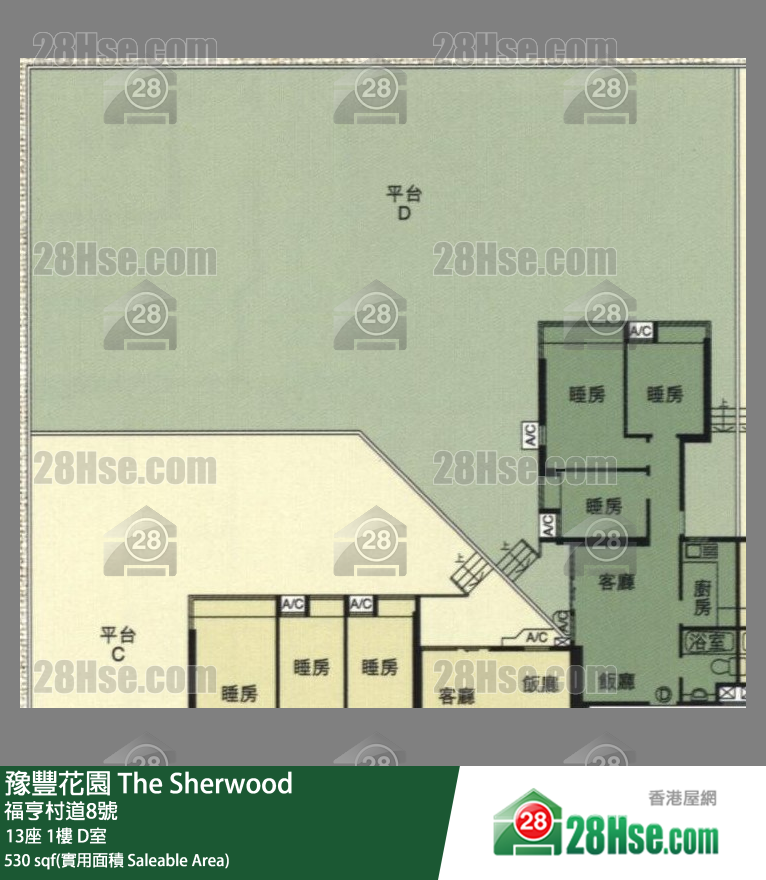 豫豐花園 13座1樓 D室 平面圖