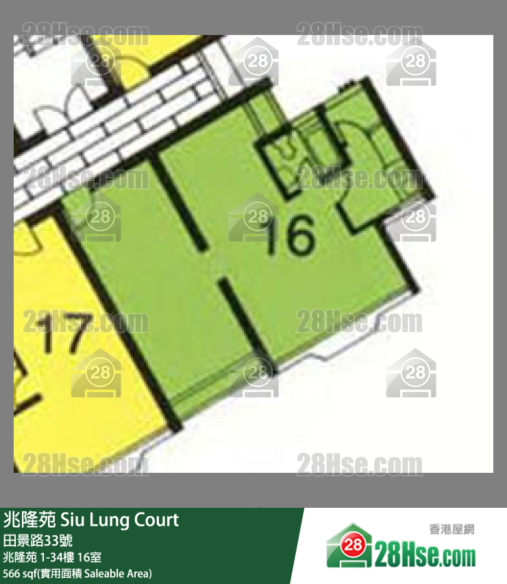 兆隆苑 兆隆苑34楼 16室 平面图