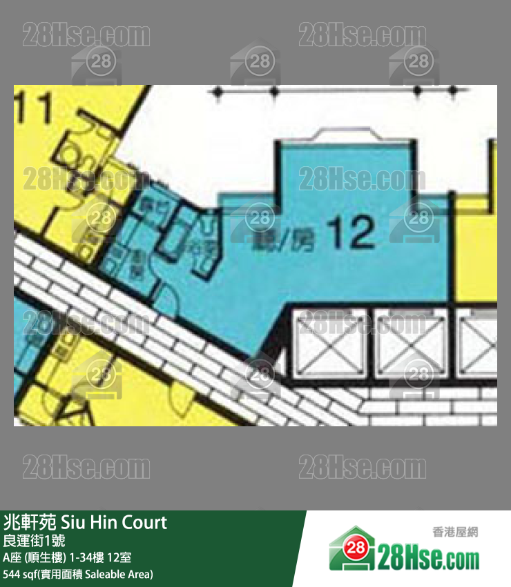 兆軒苑 A座 (順生樓) 7樓 12室 平面圖