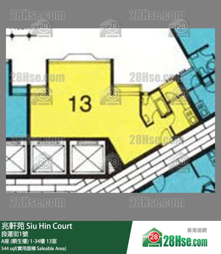 兆軒苑 A座 (順生樓)9樓 13室 平面圖