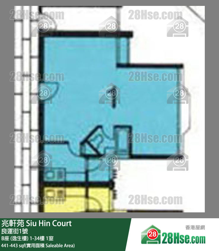 兆轩苑 B座 (逸生楼)19楼 1室 平面图