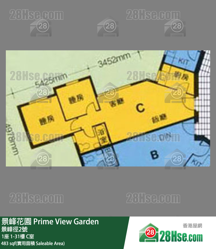 景峰花園 1座5樓 C室 平面圖