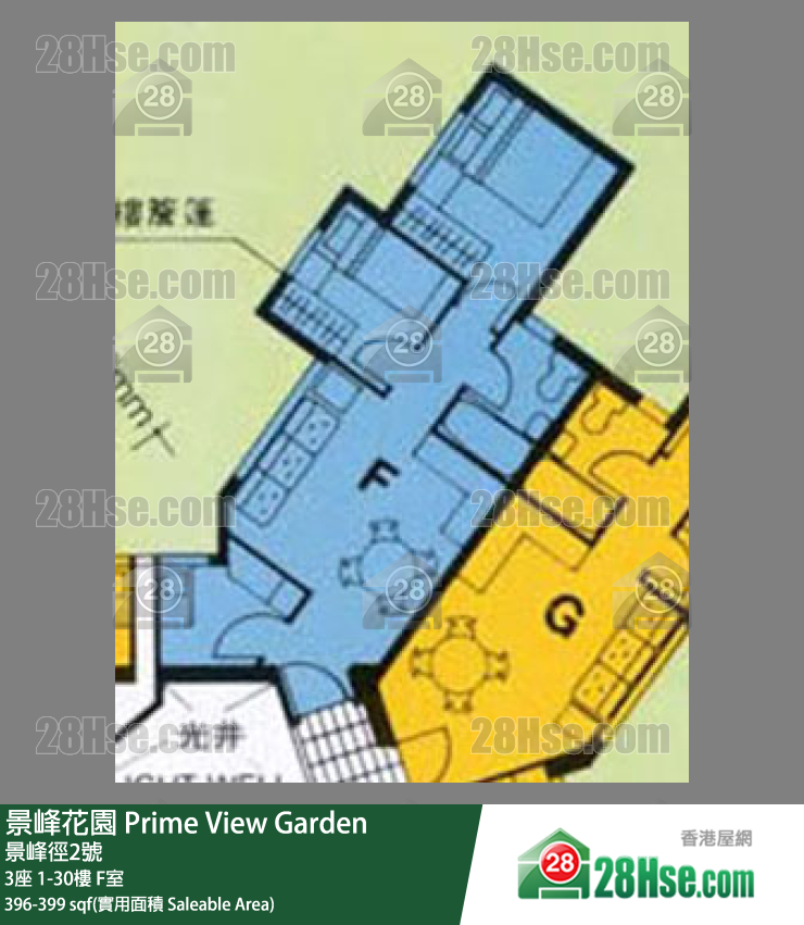 景峰花園 3座9樓 F室 平面圖