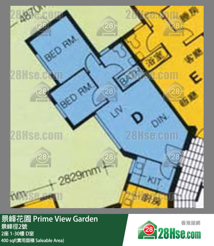 景峰花園 2座12樓 D室 平面圖