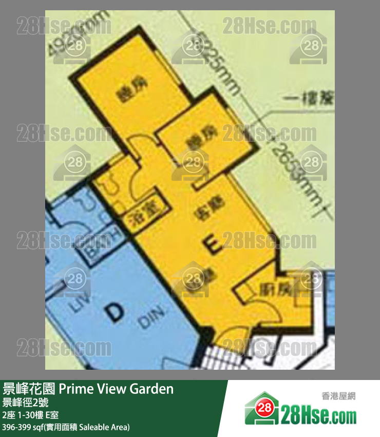 景峰花園 2座22樓 E室 平面圖