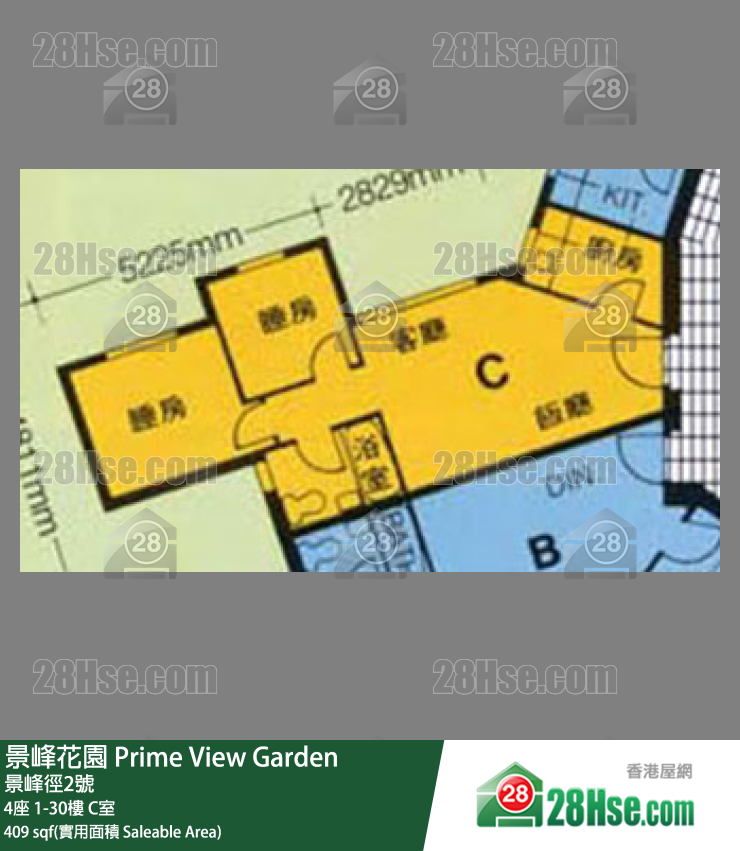 景峰花園 4座23樓 C室 平面圖